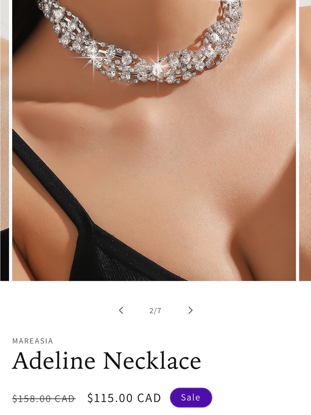 Rhinestone twist, choker necklace, silver tone